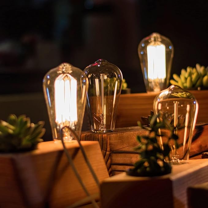 MASTERY MART Dimmable Vintage E26 LED Light Bulb, 2200K Warm White, 5.5W 60W Equivalent, Glass ST19 Edison Style, 400LM Decorative Filament Bulb, UL, Energy Star, 16 Pack