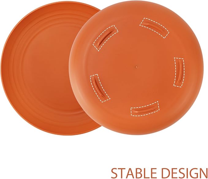 Large Wheat Straw Dinner Plates - 11 Inch Unbreakable Big Set of 8 - Dishwasher & Microwave Safe Plastic Plates - Deep Edge for Kitchen & Camping (Colorful)