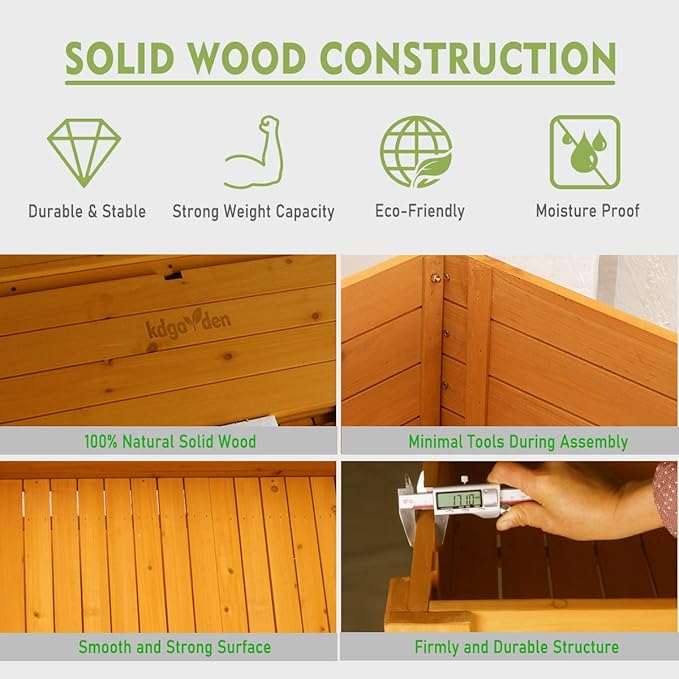 Raised Garden Bed 48"x24"x33" Large Wood Planter Box with Legs Outdoor Wooden Elevated Planters Raised Beds for Vegetable Flower Herb, Standing Gardening Box for Backyard, Patio, Deck