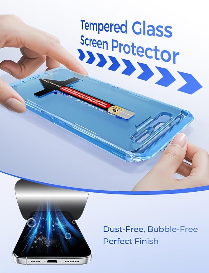 MAGIC JOHN for iPhone 2025 Air Phone Accessory Bundle [iPhone Privacy Screen Protector] [Lens-Stand Case] [45W PD Fast Charger] 3-Piece Set, Compatible with iPhone 2025 Air White