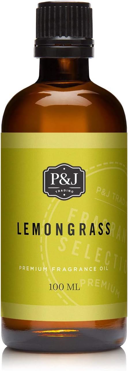 P&J Fragrance Oil Lemongrass 100ml - Candle Scents, Soap Making, Diffuser Oil, Fresh Scent