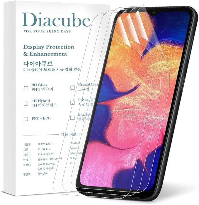 3-Pack for Samsung Galaxy A10E Flexible TPU-EPU Screen Protector [0.1S Fingerprint Unlock] [Real-Time Self-Healing] HD Clear, Bubble Free Easy Installation with Alignment Jig