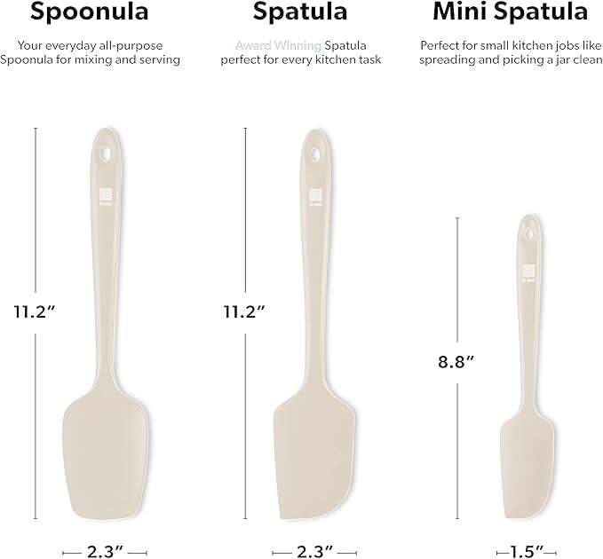 DI ORO Silicone Spatula Set - Rubber Kitchen Spatulas for Baking, Cooking, & Mixing - 600°F Heat-Resistant & BPA Free Silicone Scraper Spatulas for Nonstick Cookware - Dishwasher Safe (3pc, Clay)