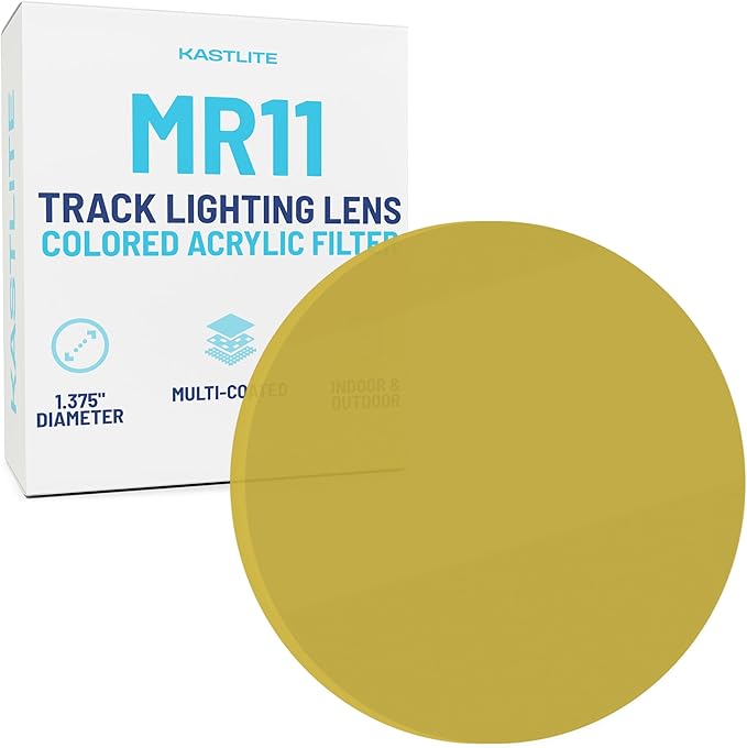 KastLite Yellow Acrylic Lens Filter for Halo Track Lighting | Track Light Head - Adjust The Color of Your Lighting | Common MR11 Bulb for Spotlight Fixtures