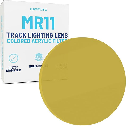 KastLite Yellow Acrylic Lens Filter for Halo Track Lighting | Track Light Head - Adjust The Color of Your Lighting | Common MR11 Bulb for Spotlight Fixtures