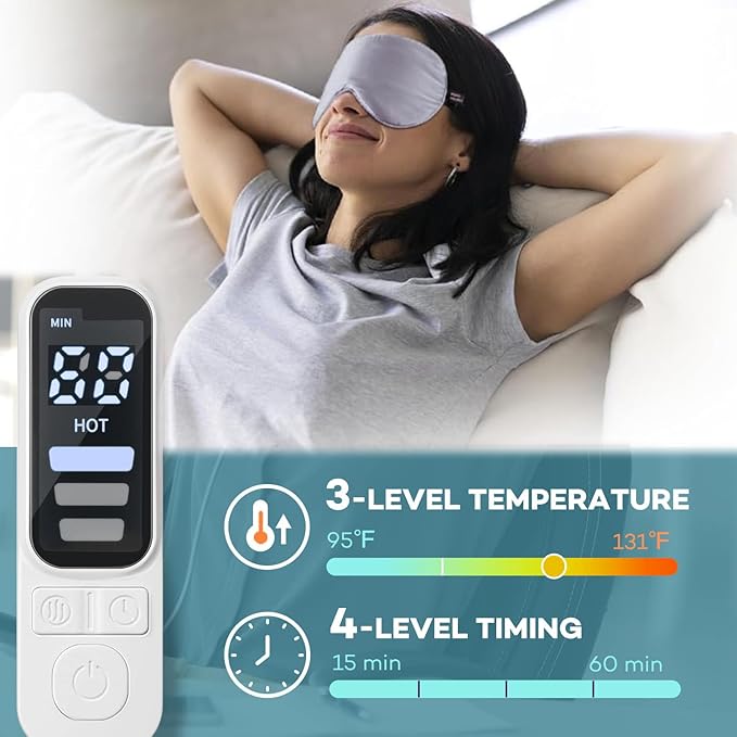 Silk-like Heated Eye Mask for Dry Eyes, MGD, Blepharitis, Stye, Grey
