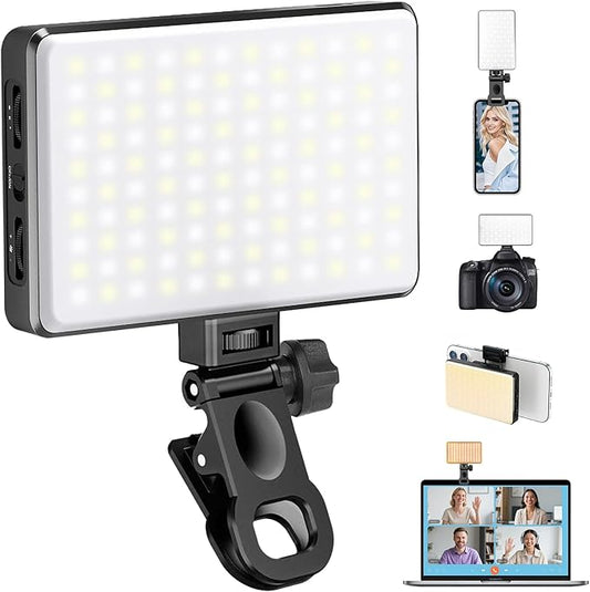 168 LED Phone Light, Selfie Light for iPhone/iPad/Camera, Portable Video Conference Lighting with Clip, Rechargeable 3000mAh CRI 95+, 3 Lights Modes Alix Earle Lights for Selfie, Makeup, Laptops, Vlog