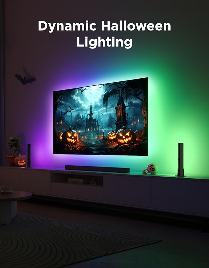 Govee TV LED Backlight, RGBIC Smart LED Strip Lights for 55-65 Inch TVs, Bluetooth and Wi-Fi APP Control, Works with Alexa & Google Assistant, Music Sync, 99+ Scene Modes, Adapter