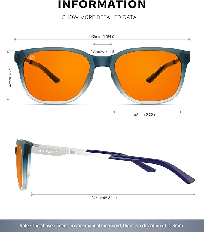 ANYLUV Blue Light Glasses for Men, Computer Gaming Glasses men, Stylish Anti Eyestrain Blue Light Blocking Glasses Men