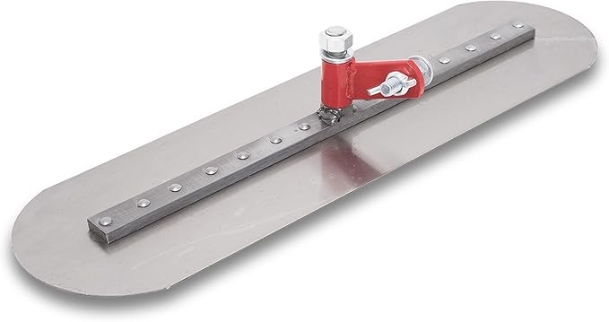 QLT BY MARSHALLTOWN Fresno Trowels, 24 Inch Length Round End - Superior Quality High-Carbon Steel Blade, All-Angle Swivel Attachment, FR24R