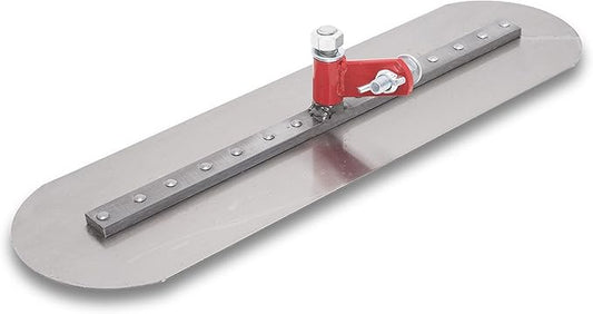 QLT BY MARSHALLTOWN Fresno Trowels, 24 Inch Length Round End - Superior Quality High-Carbon Steel Blade, All-Angle Swivel Attachment, FR24R