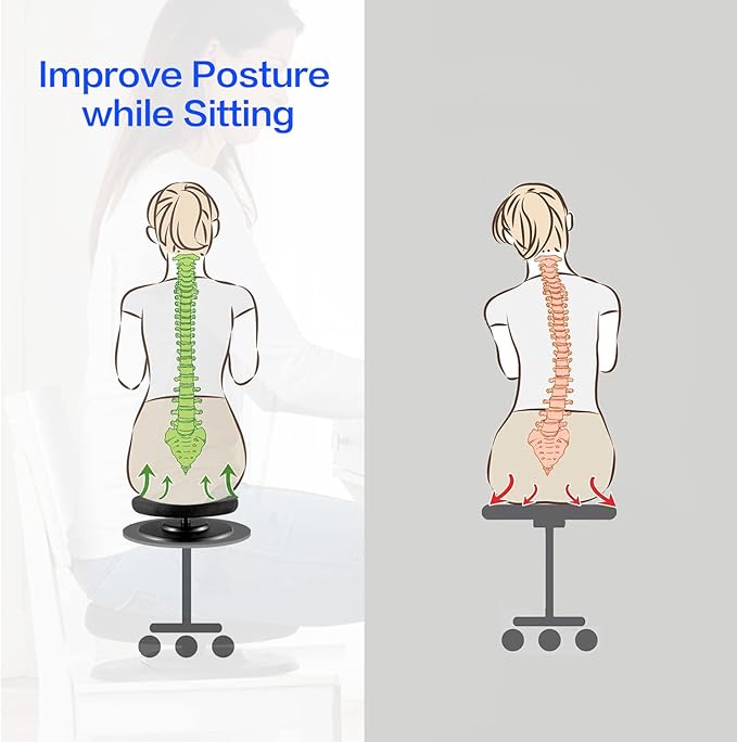 Balance Active Seat Posture Core Trainer | Improve Posture & Stability, Increase Back Muscle Strength While Sitting in Your Chair, Portable Exercise | Perfect Addition to Your Chair or Seating Setup