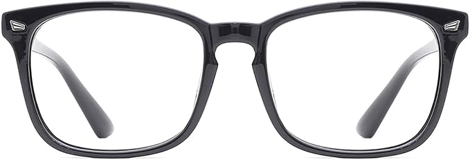 TIJN Blue Light Blocking Glasses for Women Men Clear Frame Square Nerd Eyeglasses Anti Blue Ray Computer Screen Glasses