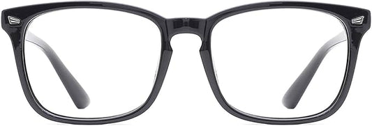 TIJN Blue Light Blocking Glasses for Women Men Clear Frame Square Nerd Eyeglasses Anti Blue Ray Computer Screen Glasses