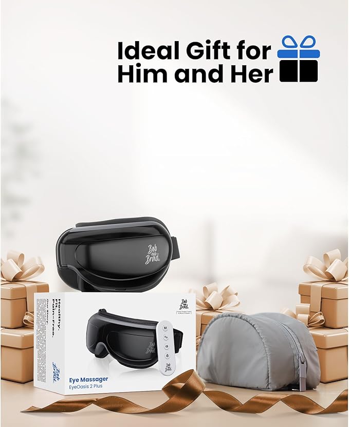 BOB AND BRAD Eye Massager, EyeOasis 2 Plus Eye Mask for Migraines with Remote, Heat, Compression, Smart Face Massager for Dry Eyes Relief, FSA Eligible/HSA Eligible Birthday Gifts for Women Men Mom