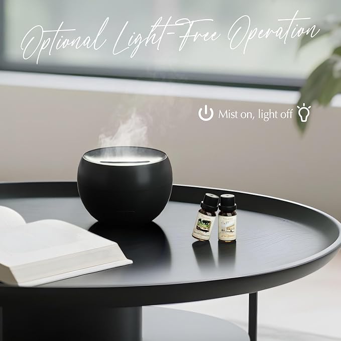 SALKING 2 Pack Flame Essential Oil Diffusers for Home, 150ml Fire Ultrasonic Diffusers for Essential Oils, Aromatherapy Diffuser with Auto-Off Function for Home, Office, Bedroom, Gift (White & Black)