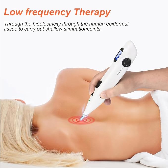 Electronic Acupuncture Pen for Pain Relief and Circulation, Rechargeable Meridian Energy Acupressure Pen Find Acupoints Automatically with 20 Levels Intensity and 3 Modes