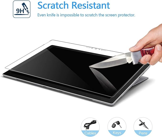 Adeway (2 Pack) Microsoft Surface Pro 7 Plus/Surface Pro 7-12.3 inch Screen Protector, Precise Cutouts/Tempered Glass/High Sensitivity, Glass LCD Protector