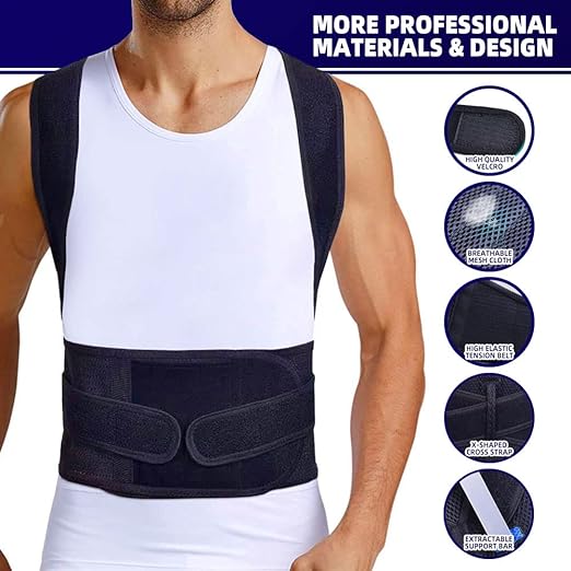 Upgraded Posture Corrector Back Brace for Men and Women, New Version Lumbar Support for Posture Improving and Pain Relief, Full Back Support for Neck, Shoulder, Waist Pain