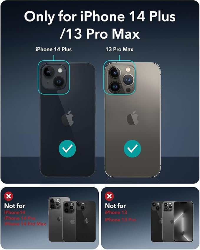 ESR 3 Pack 9H+ Glass for iPhone 13 Pro Max/iPhone 14 Plus Screen Protector, [Military Grade Shatterproof & Longest Durable] Armorite Ultra-tough Full Coverage Tempered Glass with UltraFit Tray