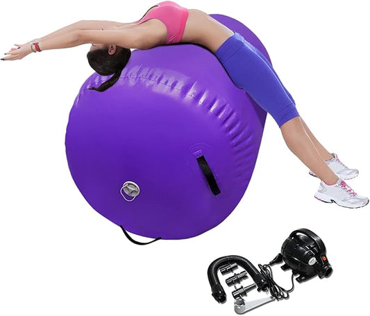 86 York Air Barrel Gymnastics Roller Inflatable Tumbling Mat, Back Handspring Training Air Mat Tumble Track Gymnastics Equipment For Home Use, Gym Training, Yoga Balance Exercise, Cheerleading with Electric Pump