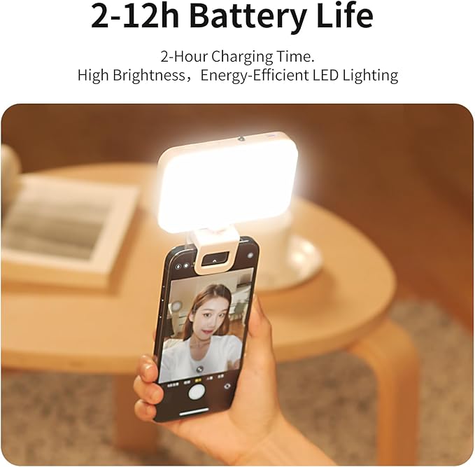 Video Conference Light, Clip-on Light for Phone and Laptop, Portable LED Light for Zoom Call, Webcam, Meeting, Virtual Session, Content Creation, Livestreaming, Vlog
