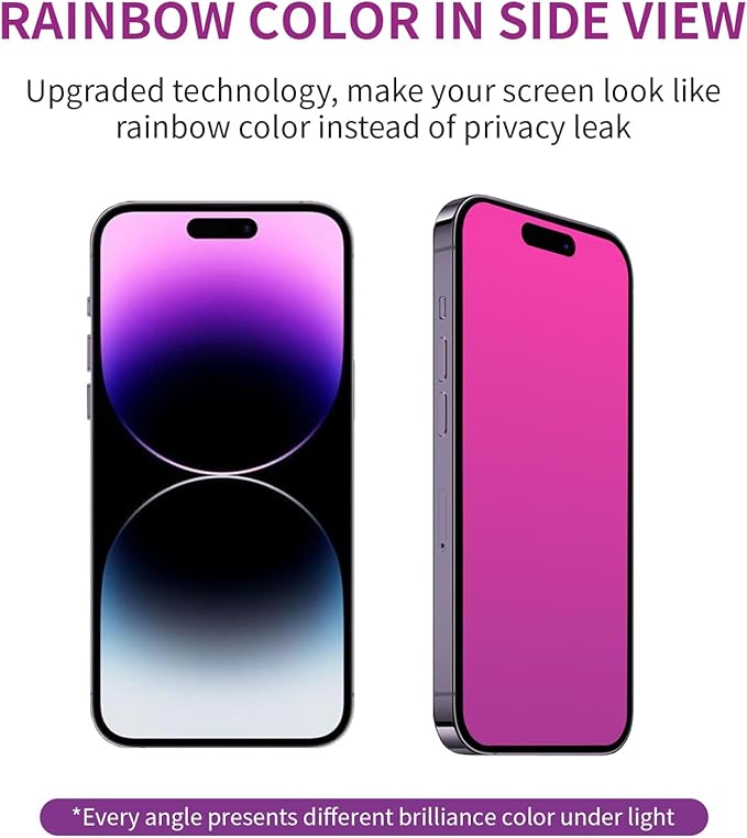 2 Pack Gradient Tempered Glass for iPhone 16 Pro Privacy Screen Protector for iPhone 16Pro 5G 6.3inch Anti Spy Anti Blue Light Eye Protection HD Ultra Clear Anti-Scratch Easy Install