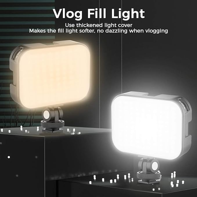 2 Pack VIJIM VL100C Bi-Color LED Video Light on Camera,Mini Rechargeable 2000mAh LED Camera Lights,CRI95+ Dimmable 2500-6500K Ultra Bright Photo and Video Lighting,LED Fill Lamp