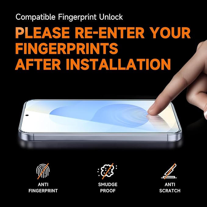 MAGIC JOHN 2 Pack for Samsung Galaxy S25 6.2 inch HD Tempered Glass Screen Protector, HD Clarity, Bubble Free, Easy Installation with Auto Dust-Elimination