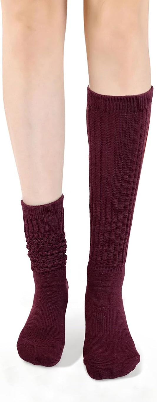 Non-Slip Pilates Yoga Socks with Grips for Women - Stylish Crew Socks for Barre, Ballet, and Workout (Size 5-9)