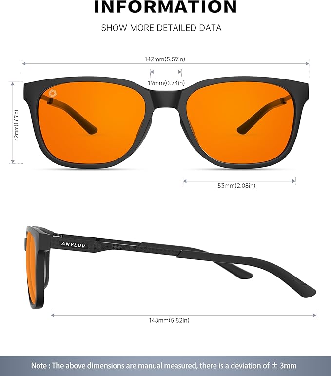 ANYLUV Blue Light Glasses for Men, Computer Gaming Glasses men, Stylish Anti Eyestrain Blue Light Blocking Glasses Men