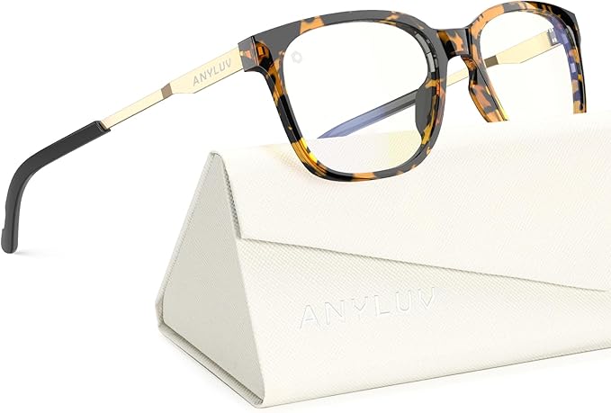 ANYLUV Blue Light Glasses for Men, Computer Gaming Glasses men, Stylish Anti Eyestrain Blue Light Blocking Glasses Men