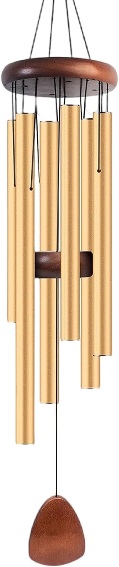 Large Aluminium Wind Chimes 37" Inches to Create a Zen Atmosphere Suitable for Outdoor, Garden, Patio Decoration, Classic Wind Chimes Suitable as A Gift for Unisex (Gold)