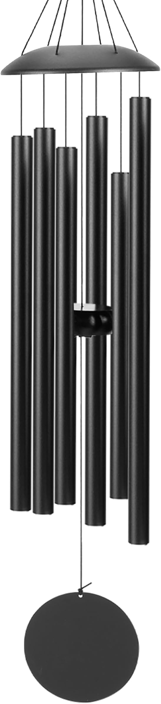 32" Wind Chimes for Outside with Clear & Crisp Sound, Coolest Metal Windchimes Outdoors with Pine Wood Striker, Unique Gift for Mom, Garden Decoration(Black)