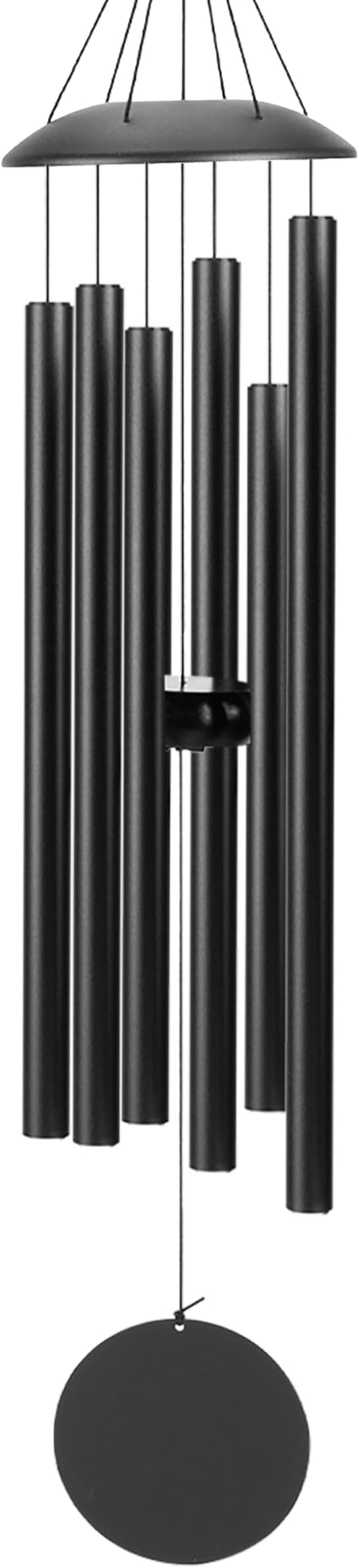 32" Wind Chimes for Outside with Clear & Crisp Sound, Coolest Metal Windchimes Outdoors with Pine Wood Striker, Unique Gift for Mom, Garden Decoration(Black)