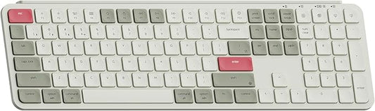 Keychron B6 Pro Ultra-Thin Wireless Keyboard, Full-Size ZMK with Numeric Keypad Quiet Typing, 2.4 GHz/Bluetooth 5.2/Wired Connection Long Battery Life, Compatible with Mac Windows Linux - Retro Red