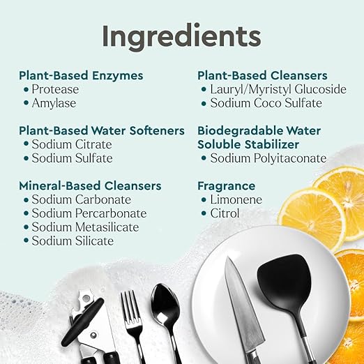 Puracy Dishwasher Pods, Natural Dishwasher Detergent, Free & Clear Dish tabs - Enzyme-Powered, Spot & Residue Free - TikTok Trend Items, Must Haves from TikTok Made Me Buy It (Citrus Skies, 18 Count)