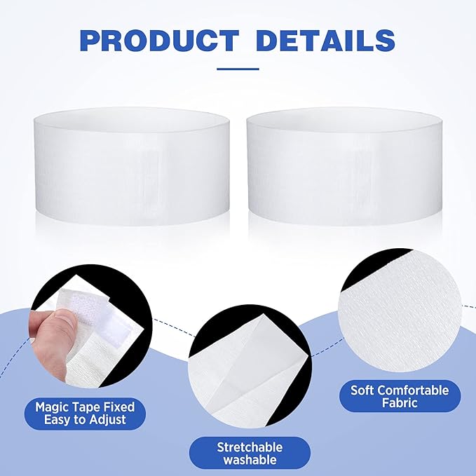 Waydress 140 Pieces Disposable Spa Facial Headbands with Convenient Closure, Stretch Facial Headwraps Soft Skin Care Hair Band for Women Salons(White)