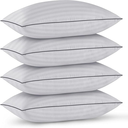 GOHOME Pillows King Size Set of 4 - Bed Pillows for Sleeping 4 Pack, Cooling Supportive Hotel Pillows with Premium Soft Down Alternative Fill for Side Stomach and Back Sleepers