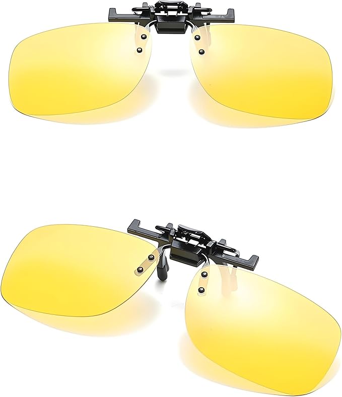 Clip on Flip up Polarized Lens For Prescription Glasses UV Protection Sunglasses (Clear lenses not Polarized)