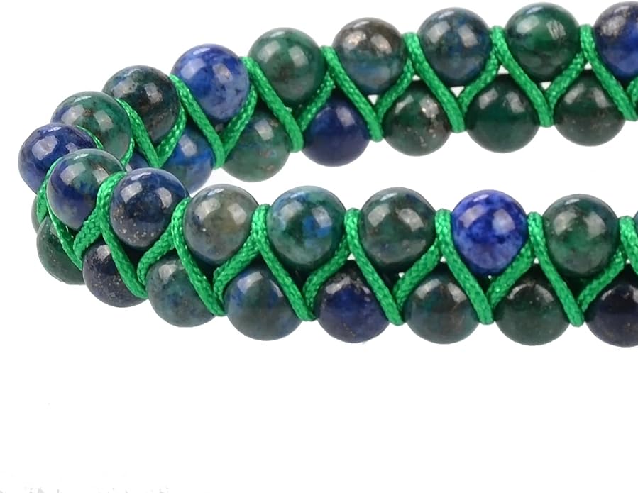 MASSIVE BEADS Double Layer Natural Chakra Healing Power Crystals Macrame Bracelet Yoga Stone Beads Gemstone Meditation Relax Anxiety Bangle for Unisex Women Men