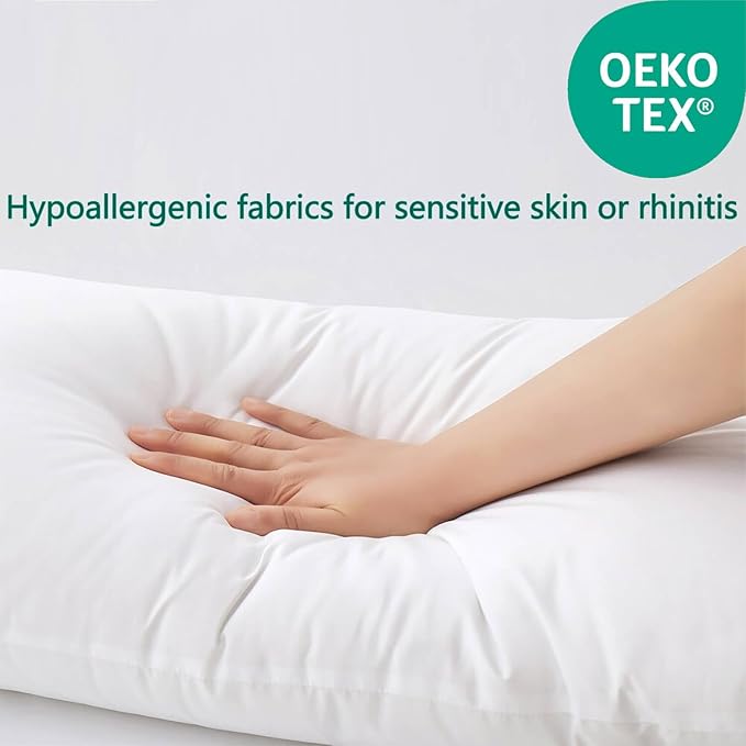 Squishy Flat Bed Pillows Queen Size Set of 2 Extra Soft Thin Pillow for Stomach Sleeping Adults Kids Back Sleeper Plush Fluffy White 20x30 inches