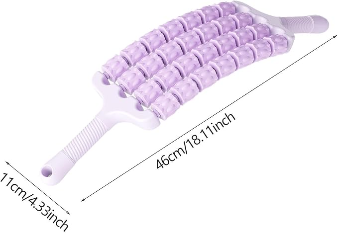 Massage Roller Sticks Handheld Ergonomic Grip Multipurpose Massage Tool Muscle Relaxation for Workout Home Use, Purple