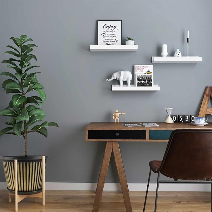 Large-Planter-Indoor-Outdoor Plant Pots, 16 inch 4 Pack Plastic Flower Pots with Saucer and Drainage Holes, Modern Garden Planters for Planting Medium Large Plants， Decorative Resin Garden Pots