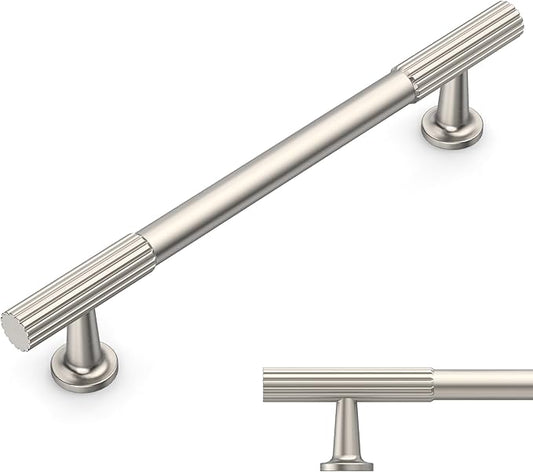 Amerdeco 10 Pack Brushed Satin Nickel Cabinet Pulls 6.3 Inch(160MM) Hole Centers Kitchen Cabinet Handles Hardware for Cabinets Cupboard Handles Drawer Pulls ZH0071