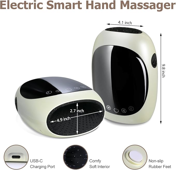 Hand Massager with Heat and Compression, Wireless Touch Hand Massager for Relieves Arthritis,Carpal Tunnel and Numbness in The Fingers