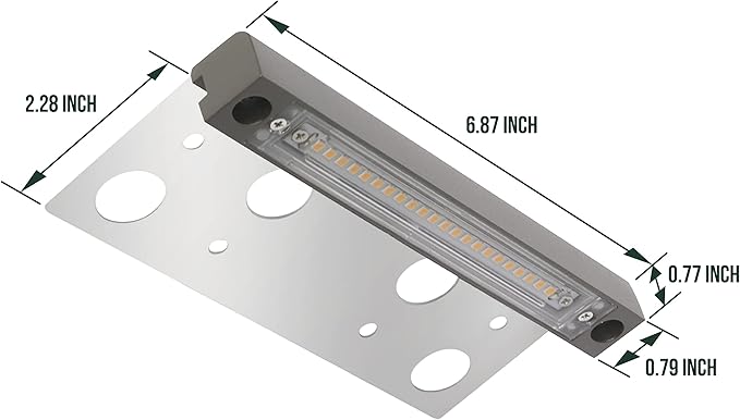 GKOLED Hardscape Light, Paver Wall Lights, 6.8 Inches Step Lighting, Integrated 4W 2700K LED Chips, Solid Powder Coated Die-cast Aluminum Housing, 12V AC/DC, Gray, UL Listed