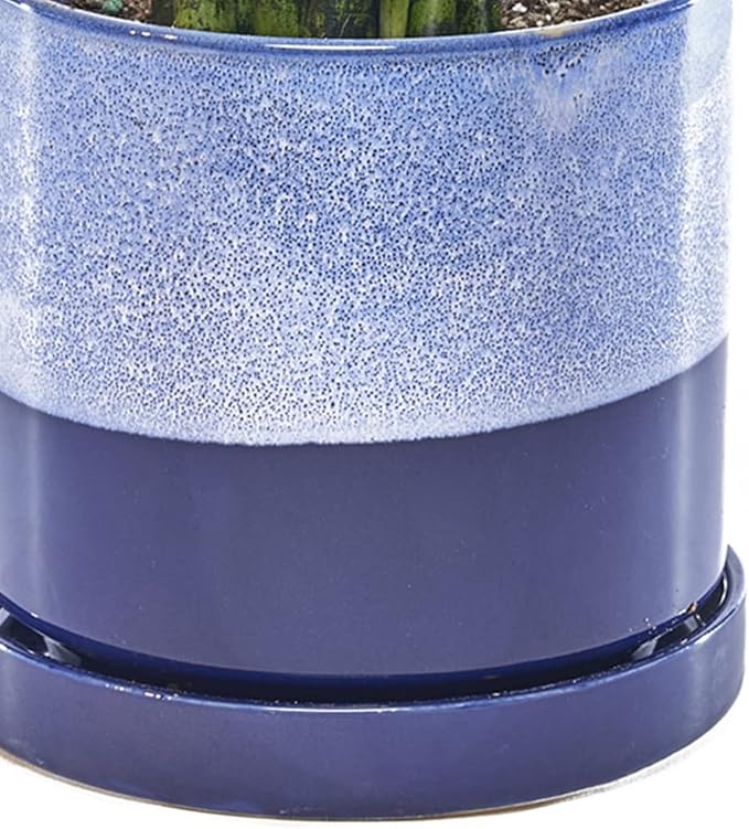 CHIVE ‘Minute’ Ceramic Planter Pot — Cute 5” Colorful Succulent Pots for Indoor & Outdoor House Plants — Beautiful Modern Farmhouse Kitchen Decor — Cobalt Blue