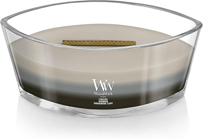 Woodwick Warm Woods Ellipse Trilogy Scented Candle 16oz 3 Pour Multi