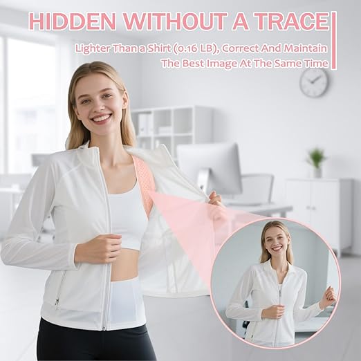 Back Brace Posture Corrector for Women - Thin & Invisible Back Brace for Posture - Adjustable Back Support Brace - Relieve Upper Back Discomfort & Regain Confidence, L(36-45") 1 PCS